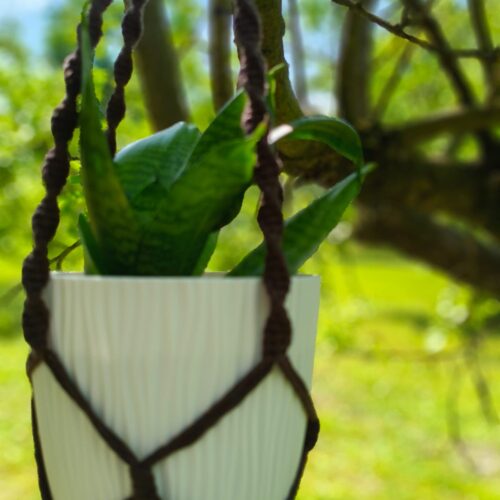 Kwietnik wiszący makrama ciemny nr 2