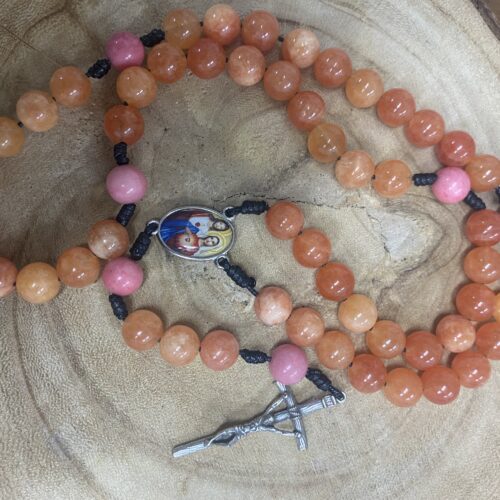 Różaniec z Amazonitu i Jadeitu