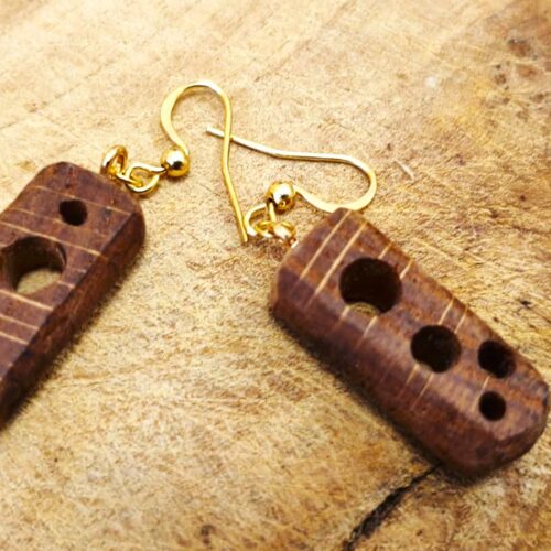 Kolczyki „Dębowe, dziurkowe”