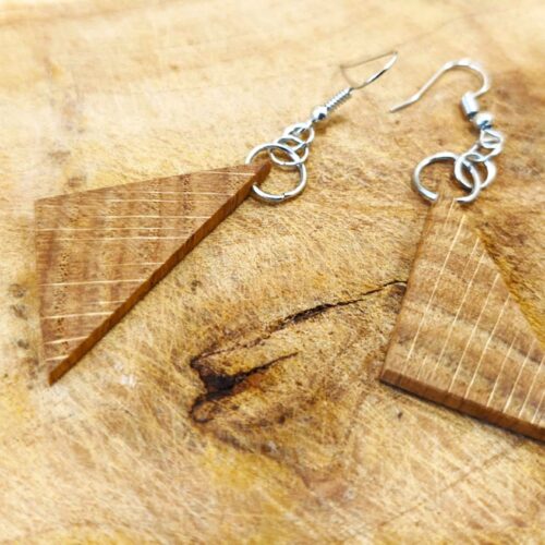 Kolczyki „Dębowe trójkąty”