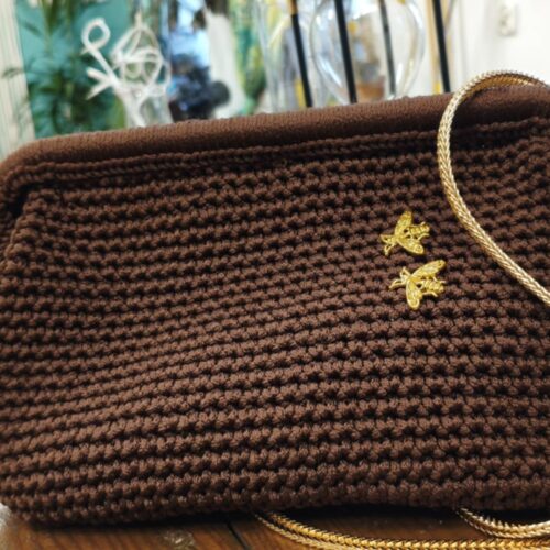 Torebka ciemny brąz z muszkami