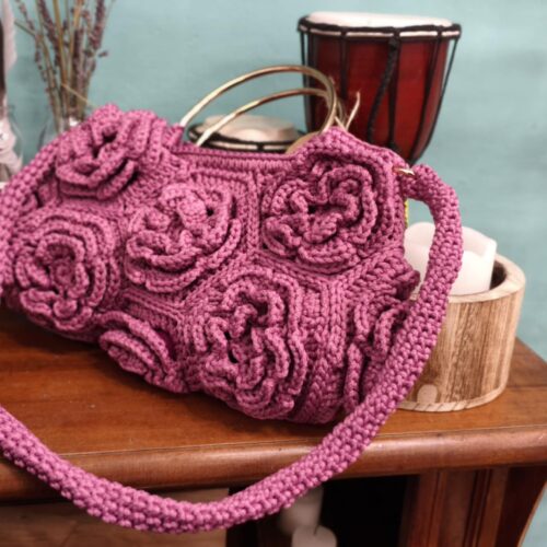 Torebka róże w kolorze wrzosów